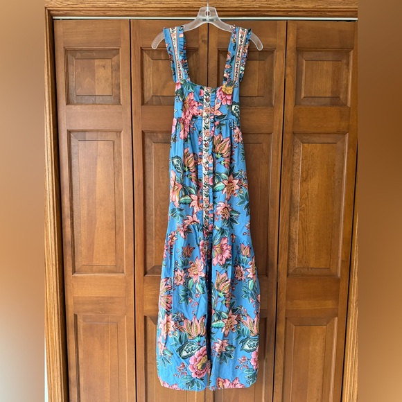 FARM Rio Dresses & Skirts - FARM Rio Blue Floral Maxi Dress with Pink & Green Botanicals